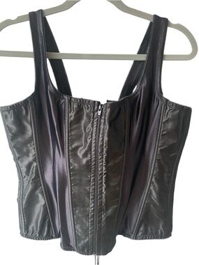 Empire Intimates Corset Bustier, Satin, zip up front, corset tie up back, boning